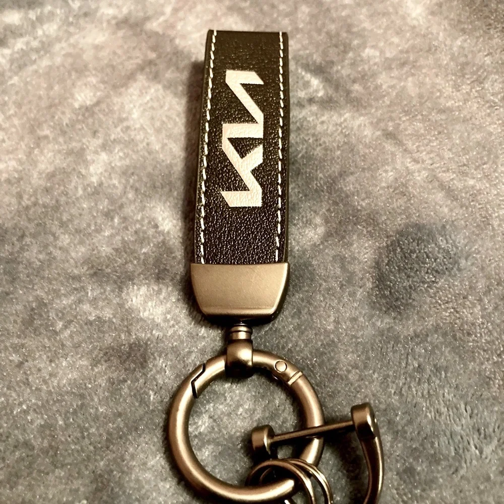 Black Keychain With Kia Embroidered Logo